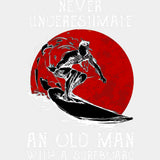 Never Underestimate An Old Man With A Surfboard - Surfing DTF Transfers ready2transfer Light Color Design (See Imaging)