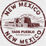 New Mexico Taos Pueblo - States & Cities DTF Transfer ready2transfer
