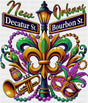 New Orleans Decatur St Bourbon St. - Mardi Gras DTF Transfer