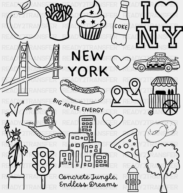 New York Black & Red - States & Cities DTF Transfer