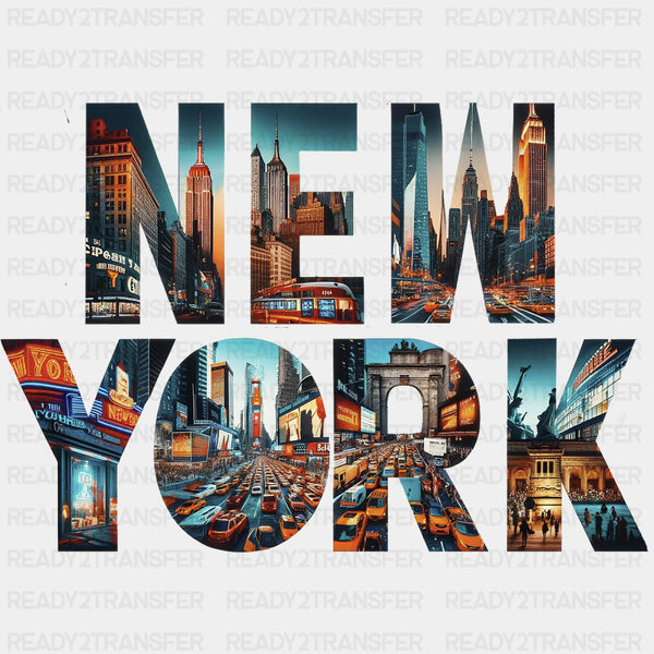 New York Landmarks - States & Cities DTF Transfer
