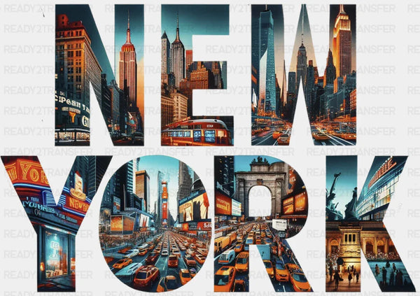 New York Landmarks - States & Cities DTF Transfer