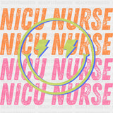 NICU Nurse, Lightning Eyes Smiley - NICU Nurse DTF Transfers ready2transfer