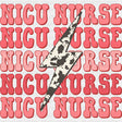 NICU Nurse, Patterned Lightning Bolt - NICU Nurse DTF Transfers ready2transfer