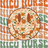 NICU Nurse, Retro Smiley - NICU Nurse DTF Transfers ready2transfer