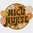 NICU Nurse, Retro Smileys & Flowers - NICU Nurse DTF Transfers ready2transfer