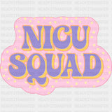 NICU Squad, Pink & White Dots - NICU Nurse DTF Transfers ready2transfer
