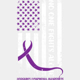 No One Fights Alone, B&W US Flag - Lymphoma DTF Transfers ready2transfer Light Color Design (See Imaging)