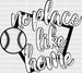 No Place Like Home - Softball DTF Heat Transfer ready2transfer Black