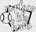 No Place Like Home - Softball DTF Heat Transfer ready2transfer White