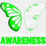 Non-Hodgkin Lymphoma Awareness Butterfly - Lymphoma DTF Transfers Adult Unisex - S & M (10’’) / Light Color Design (See