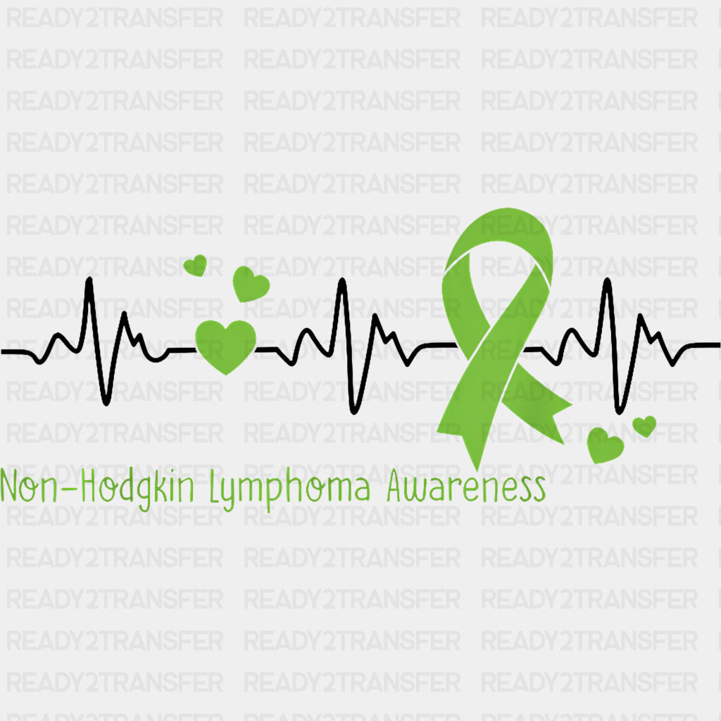 Non-Hodgkin Lymphoma Awareness - Lymphoma DTF Transfers Adult Unisex - S & M (10’’) / Dark Color Design (See Imaging)