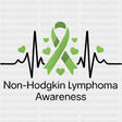 Non-Hodgkin Lymphoma Awareness ECG Line - Lymphoma DTF Transfers Adult Unisex - S & M (10’’) / Dark Color Design (See