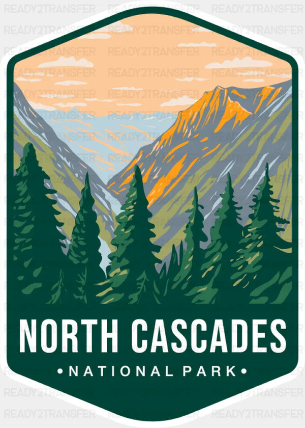 North Cascades National Park Colorful Design - National Parks DTF Transfer