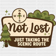 Not Lost Just Taking The Scenic Route - Hiking DTF Transfers - Adult Unisex - S & M (10’’) / Dark Color Design (See