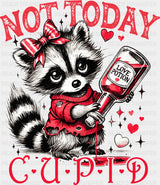 Not Today Cupid Raccoon Love Potion - Valentine’s Day Dtf Transfer Adult Unisex S & M (10’’)