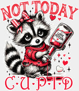 Not Today Cupid Raccoon Love Potion - Valentine’s Day Dtf Transfer Adult Unisex S & M (10’’)