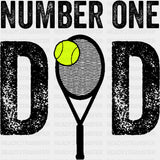 Number One Dad - Tennis DTF Transfers ready2transfer Dark Color Design (See Imaging)