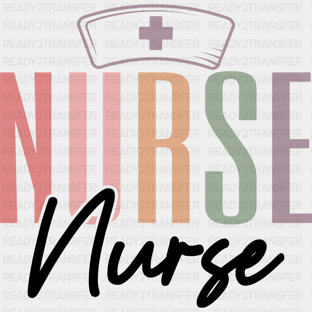 Nurse Cap, B&W - Nurse DTF Transfers ready2transfer Dark Color Design (See Imaging)