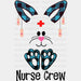Nurse Crew Easter DTF Heat Transfer, Easter Design ready2transfer Black