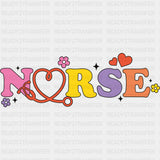 Nurse, Cute Colorful Design - Nurse DTF Transfers ready2transfer