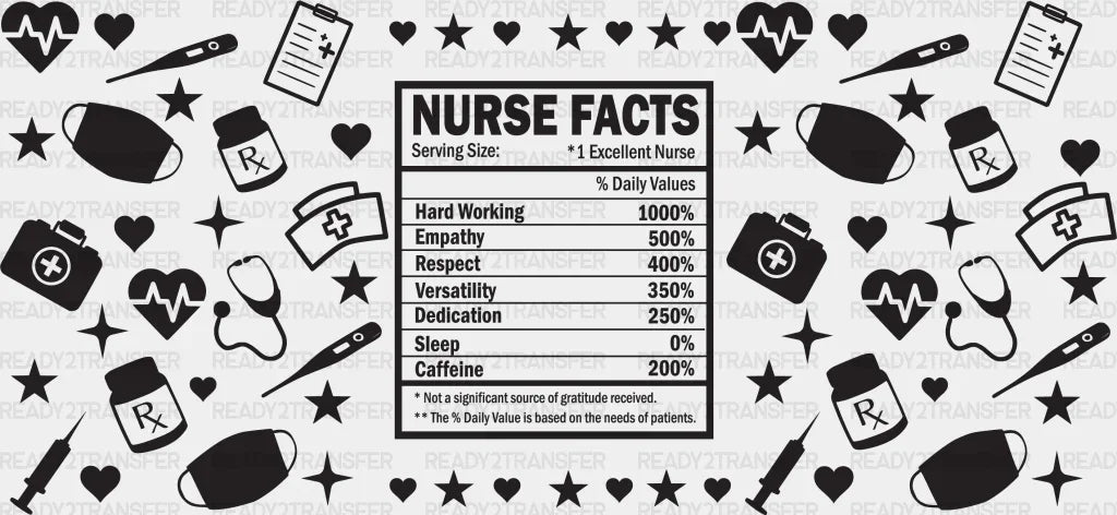 Nurse Facts - Cup Wrap Uv Sticker Permanent Dtf Decal