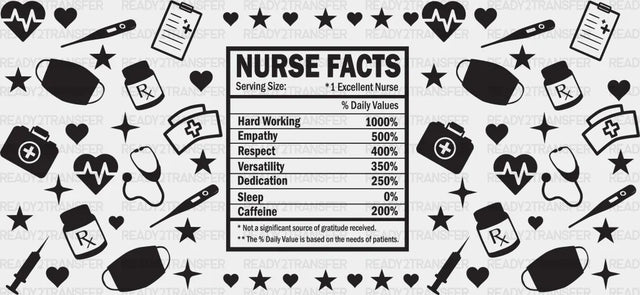 Nurse Facts - Cup Wrap Uv Sticker Permanent Dtf Decal