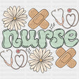 Nurse Flower And Bandage - ER Nurse DTF Transfers ready2transfer