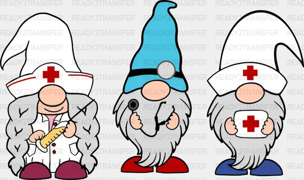 Nurse Gnome DTF Heat Transfer, Nurse Design, Healthcare Workers DTF