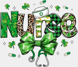 Nurse Green Ribbon - St. Patrick’s Day DTF Transfer Adult Unisex - S & M (10’’) / Light Color Design (See Imaging)