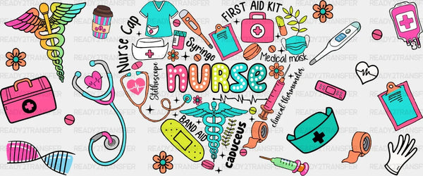 Nurse Heart Design - Nurse Cup Wrap UV Sticker Permanent UV DTF Decal