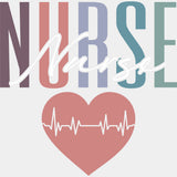 Nurse, Heart, ECG Line - Nurse DTF Transfers ready2transfer Light Color Design (See Imaging)
