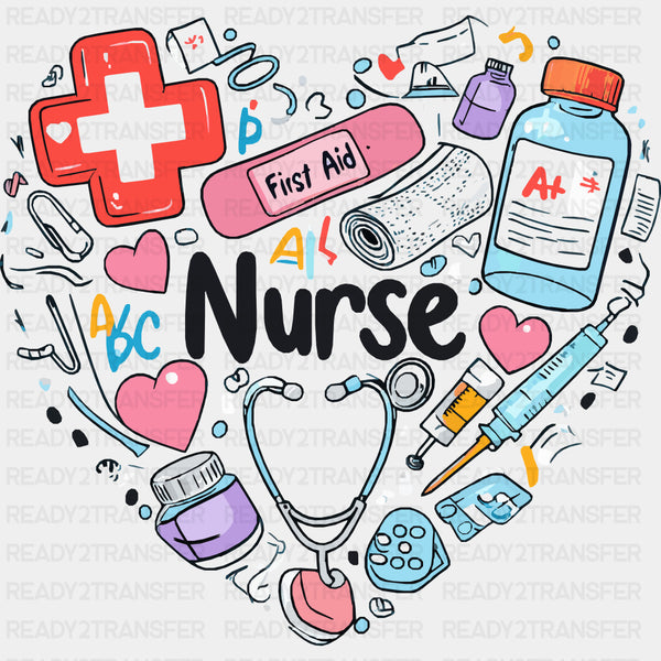 Nurse Heart - School Nurse DTF Transfers