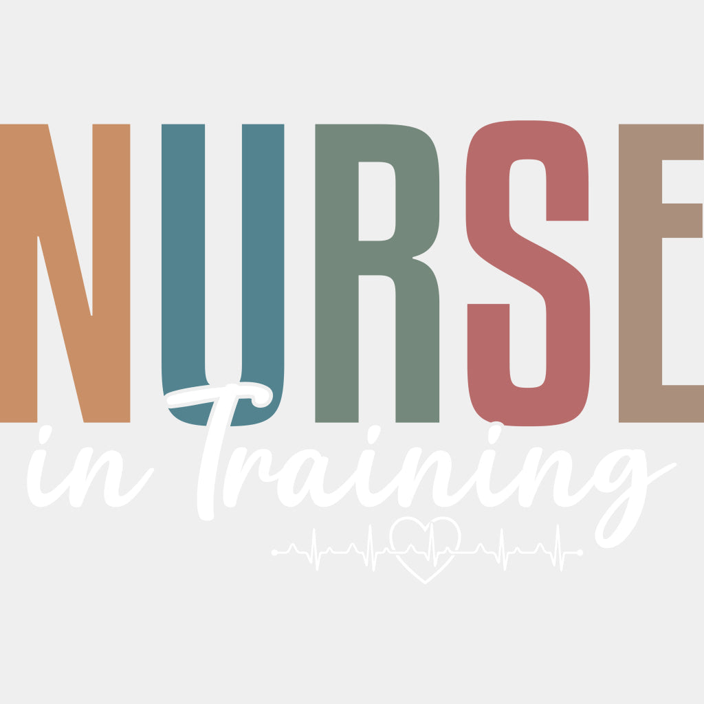 Nurse In Training, ECG Line - Nurse DTF Transfers ready2transfer Light Color Design (See Imaging)