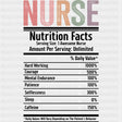 Nurse Nutrition Facts - Nurse DTF Transfers ready2transfer Dark Color Design (See Imaging)