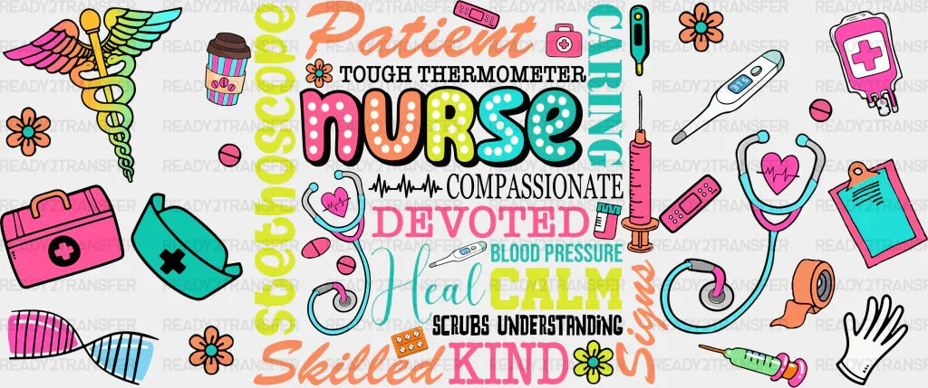 Nurse Qualities - Cup Wrap Uv Sticker Permanent Dtf Decal