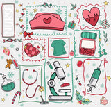 Nurse Red Green Teal - Nurse DTF Transfer Adult Unisex - S & M (10’’) / Light Color Design (See Imaging)