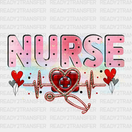 Nurse Red Heart Dtf Transfer