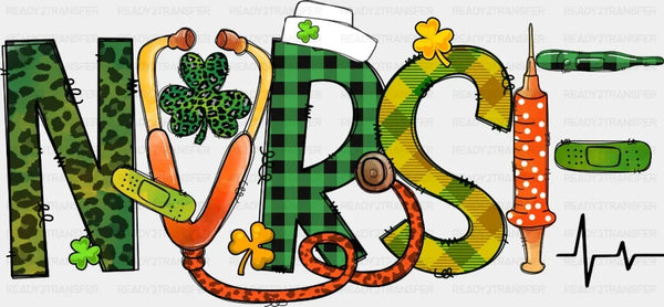 Nurse St. Patrick's Day DTF Heat Transfer, Saint Patricks Day Design, St Paddys Day DTF