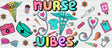 Nurse Vibes Colorful Design - Cup Wrap Uv Sticker Permanent Dtf Decal