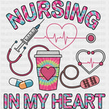 Nursing In My Heart - Nurse DTF Transfers ready2transfer
