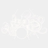 Octopus Drumming B&W - Music DTF Transfers ready2transfer Light Color Design (See Imaging)