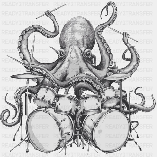 Octopus Drumming - Music DTF Transfers