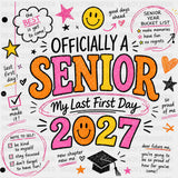Officially A Senior - Senior DTF Transfers - Adult Unisex - S & M (10’’) / Dark Color Design (See Imaging)