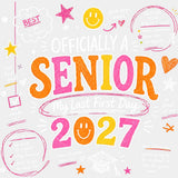 Officially A Senior - Senior DTF Transfers - Adult Unisex - S & M (10’’) / Light Color Design (See Imaging)