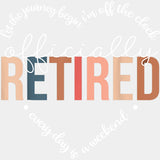 Officially Retired, Heart B&W - Retirement DTF Transfers ready2transfer Light Color Design (See Imaging)