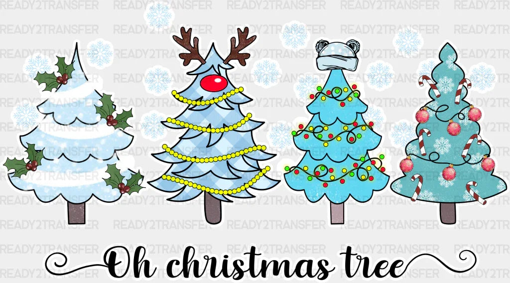 Oh Christmas Tree - Winter Iron On Dtf Transfer Adult Unisex S & M (10’’) / Light Color Design