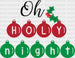 Oh Holly Night Red and Green DTF Transfer ready2transfer Black