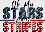 Oh My Stars And Stripes 4Th Of July Dtf Heat Transfer Independence Day Design Fourth