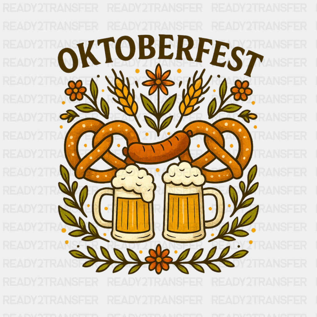 Oktoberfest, Pretzels, Beers & Sausage - Oktoberfest DTF Transfers ready2transfer
